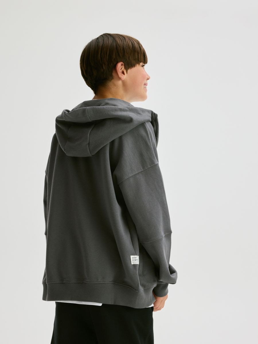 Felpa con cappuccio in cotone - grigio scuro - RESERVED - 6
