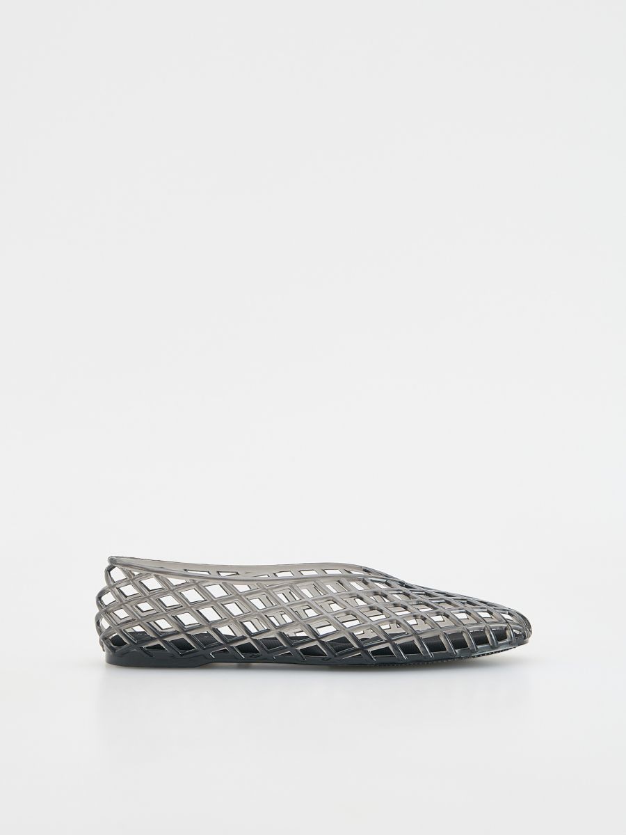 Openwork ballerina shoes - dark grey - RESERVED