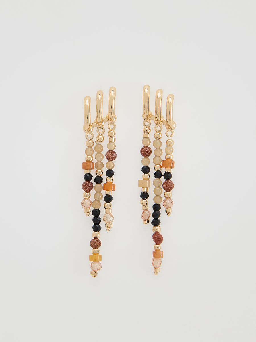Dangling earrings with natural stones - multicolor - RESERVED