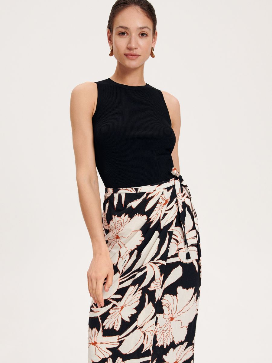 Patterned midi skirt - multicolor - RESERVED - 2