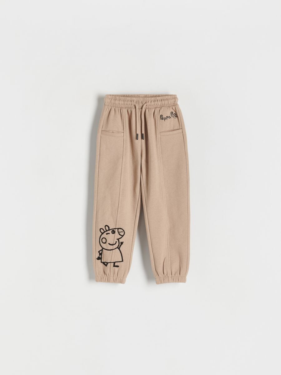 GIRLS` TROUSERS - bézs - RESERVED