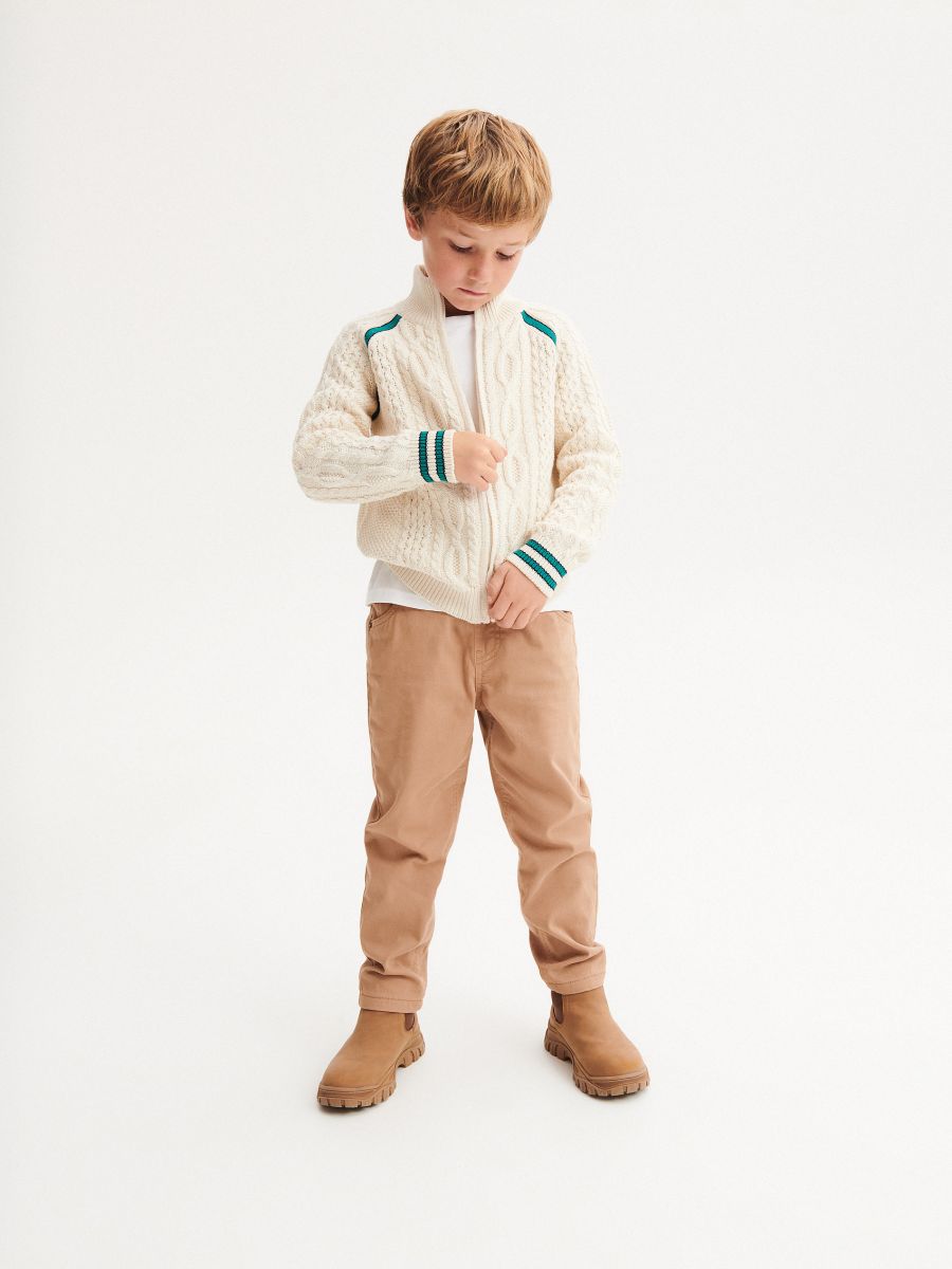 Jumper with stand up collar - cream - RESERVED - 3