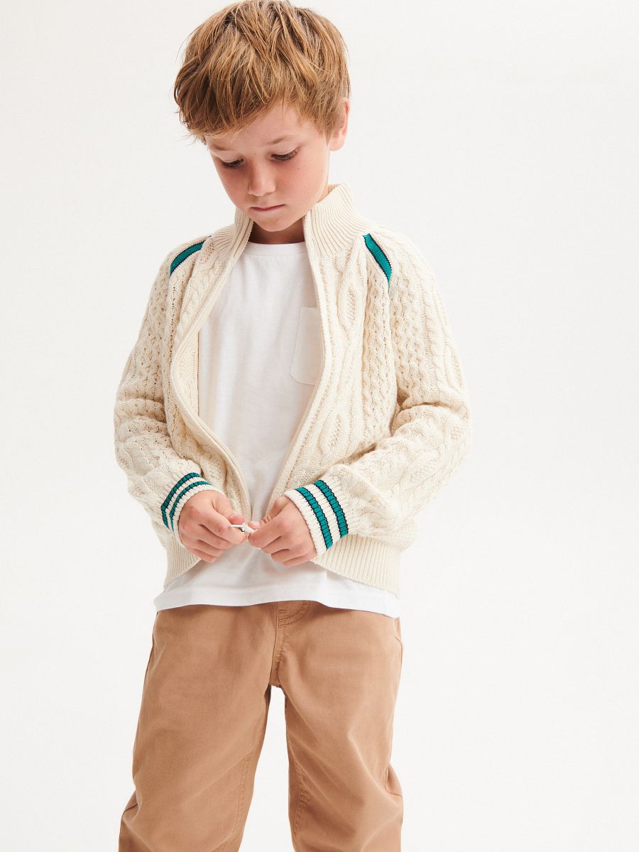 Jumper with stand up collar - cream - RESERVED - 5
