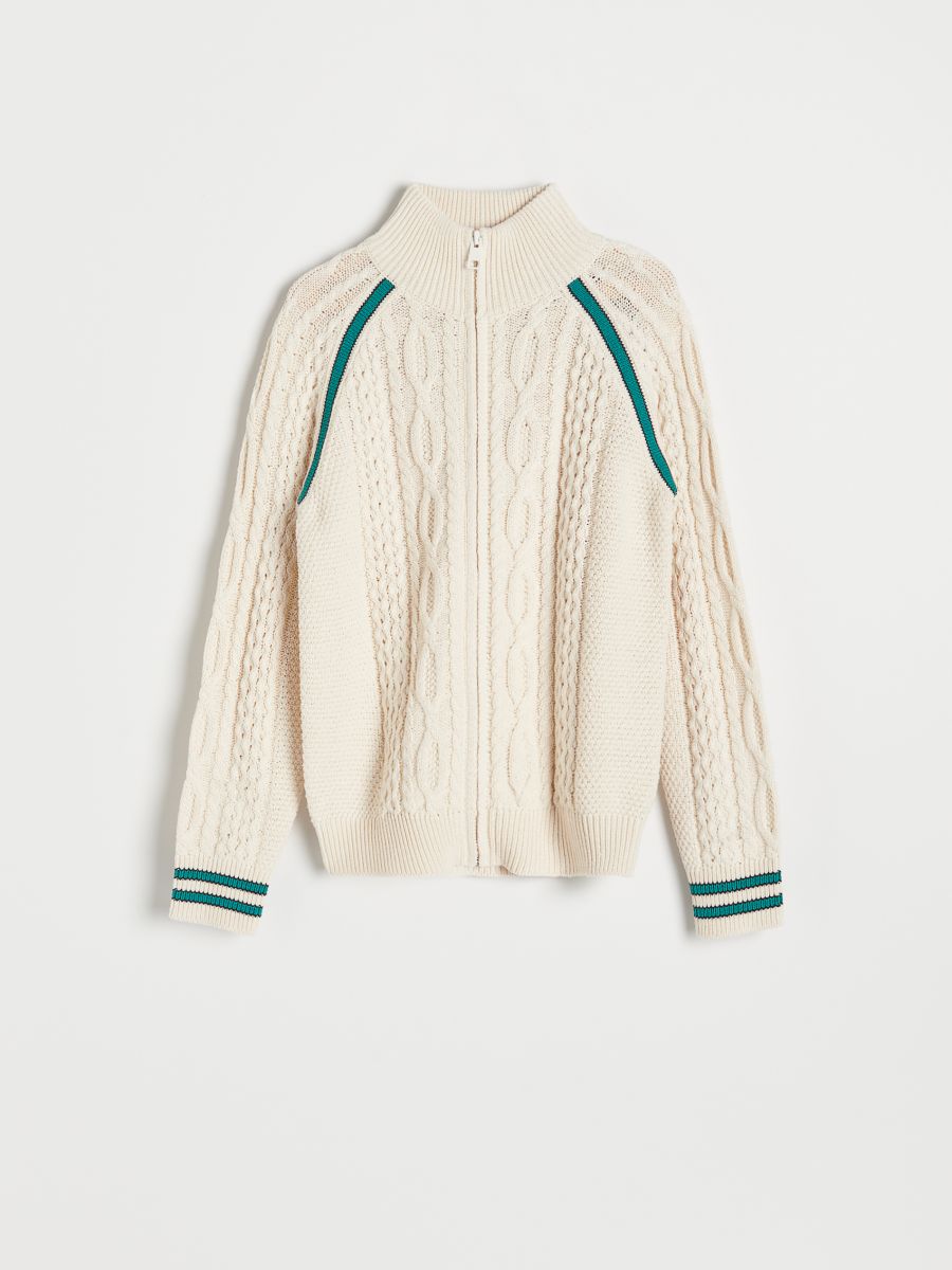 Jumper with stand up collar - cream - RESERVED - 2