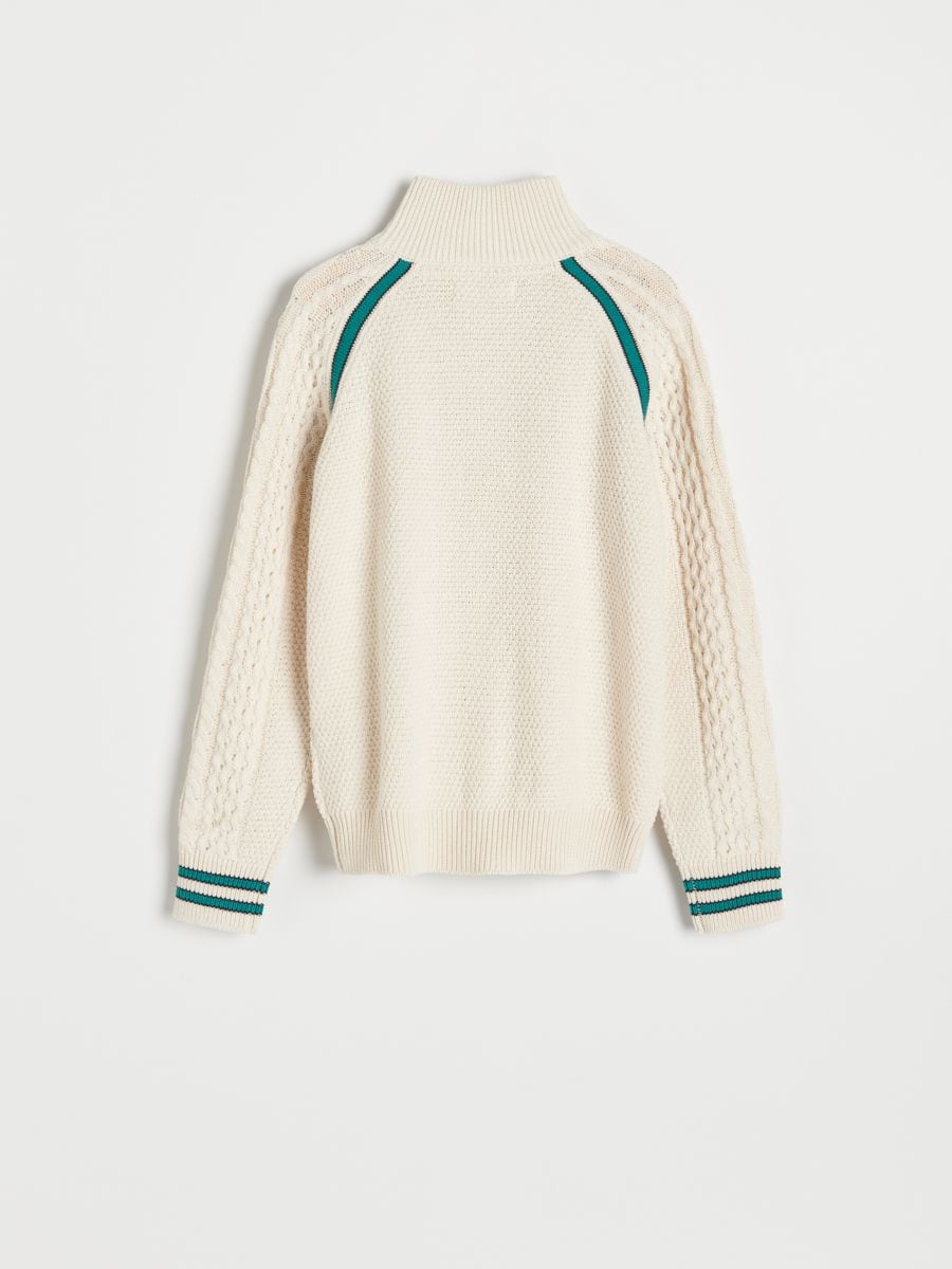Jumper with stand up collar - cream - RESERVED - 6
