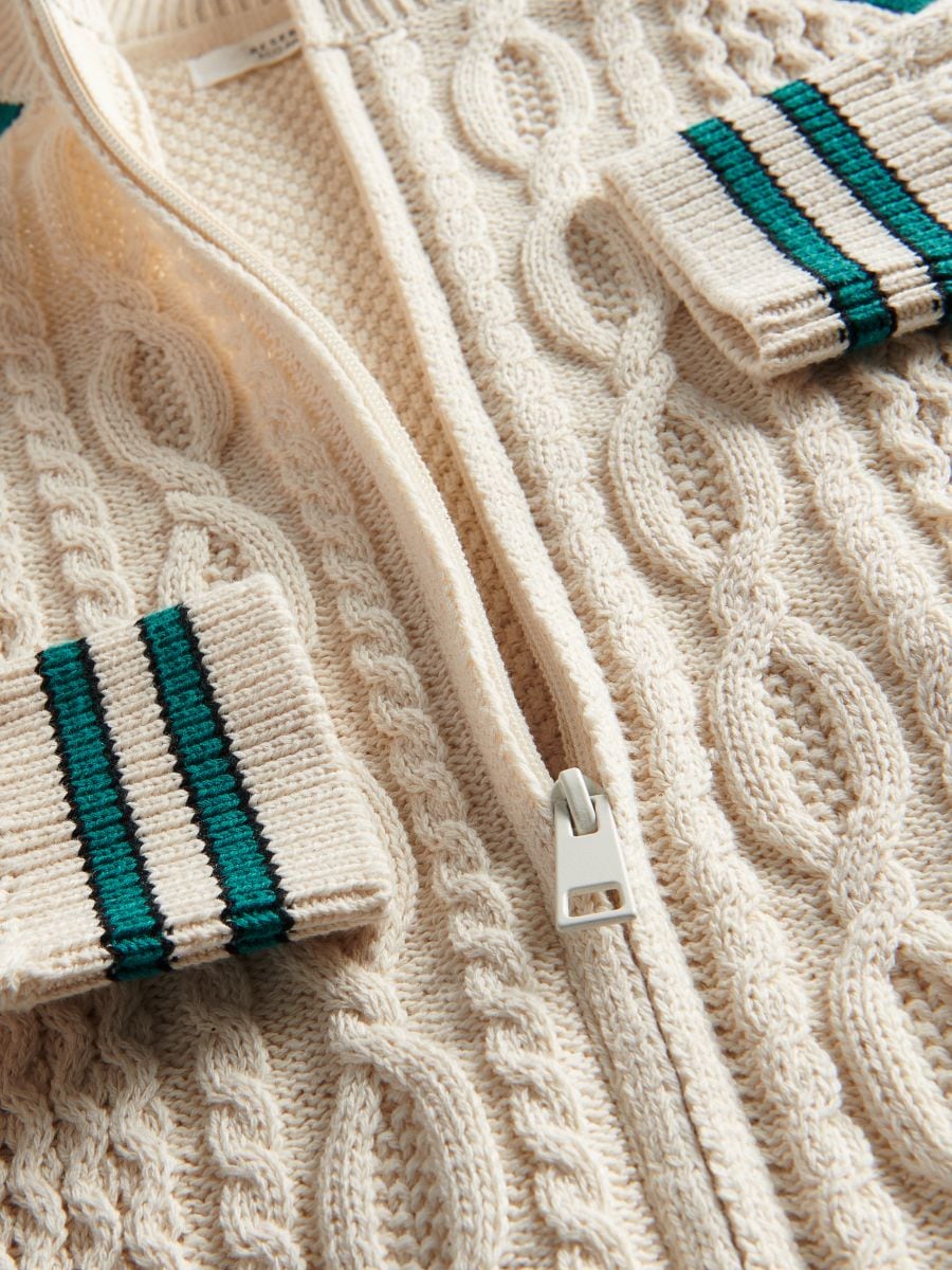 Jumper with stand up collar - cream - RESERVED - 7