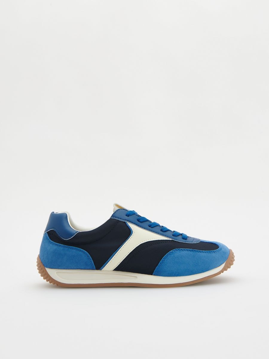 Combined materials sneakers - navy - RESERVED