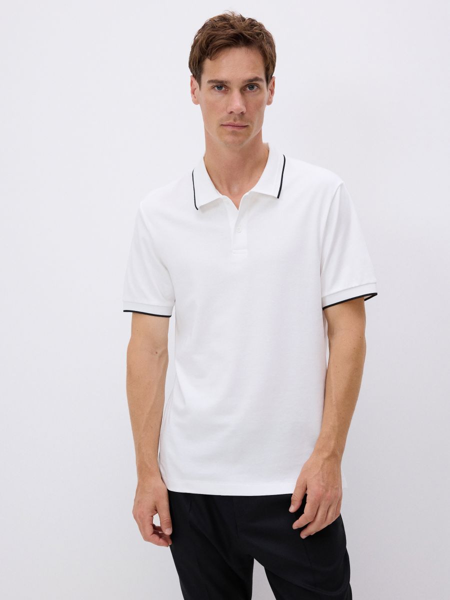 Polohemd im Regular-Fit - creme - RESERVED