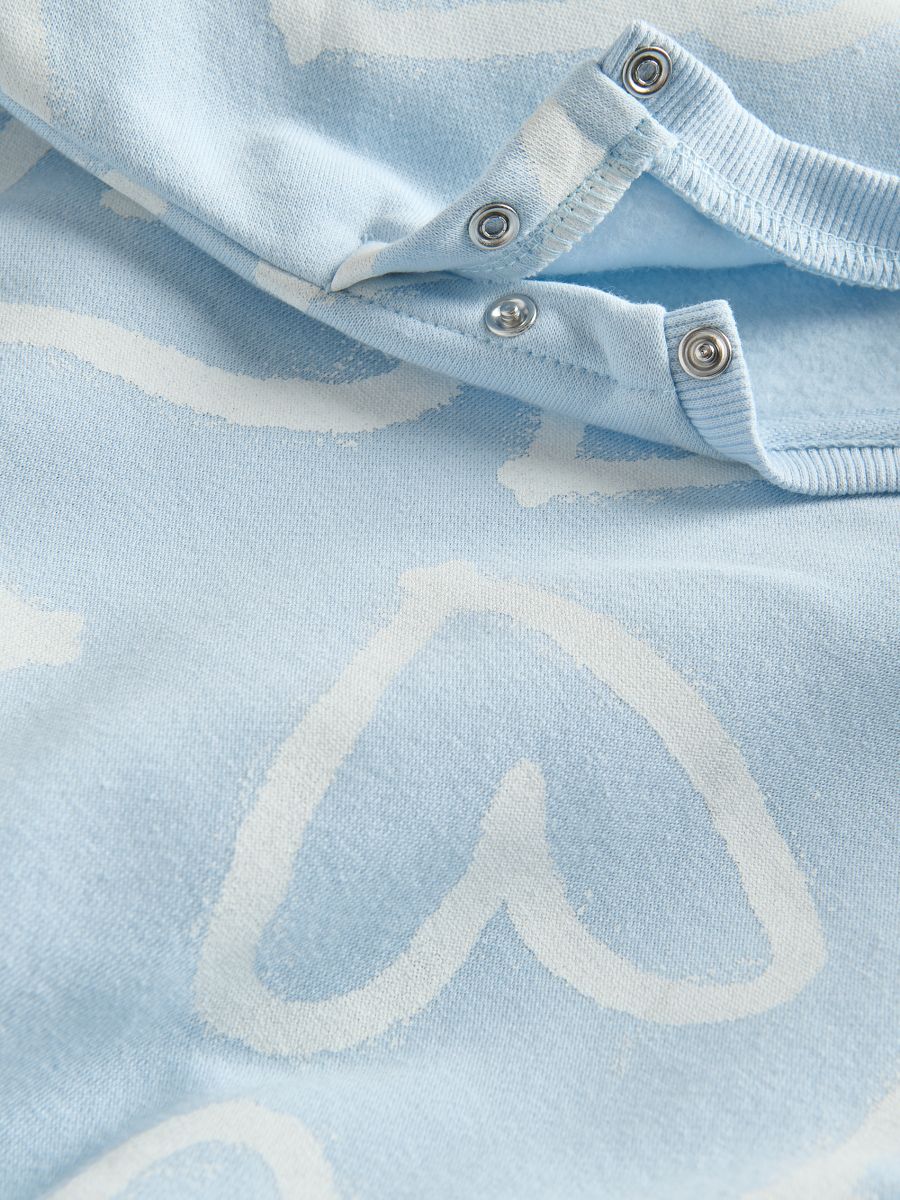 Sweatshirt with heart print - pale blue - RESERVED - 5
