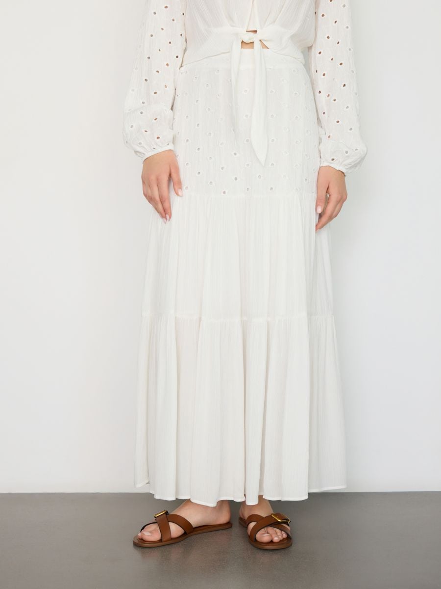 Viscose skirt - white - RESERVED - 2