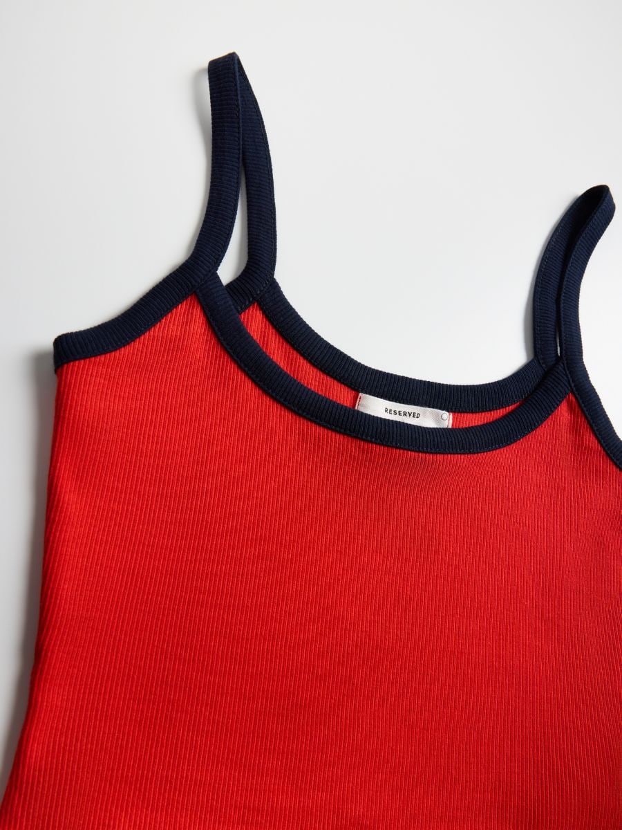 Top with contrast trim - red - RESERVED - 2