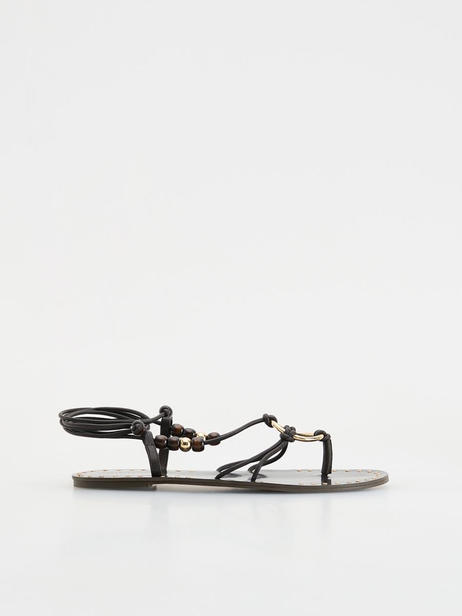 Strap flat sandals - dark brown - RESERVED - 3