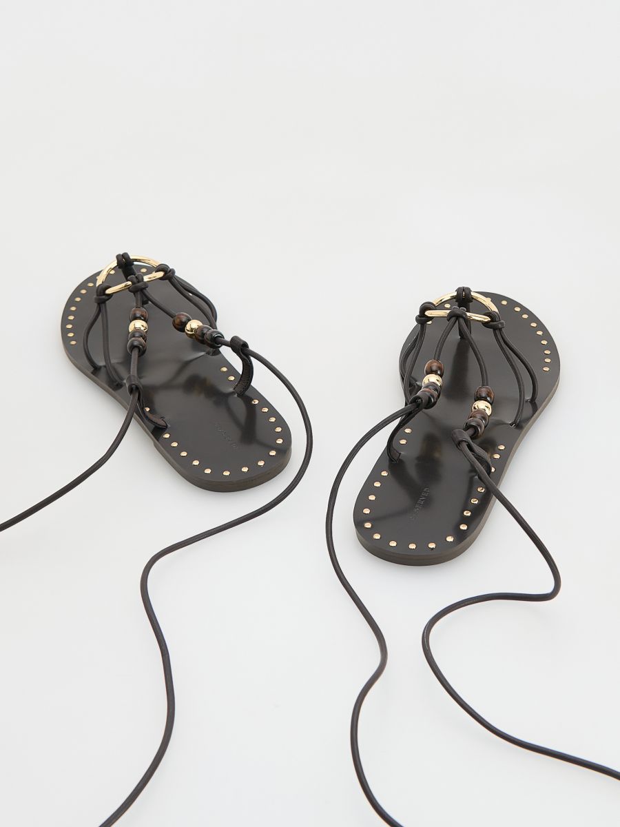 Strap flat sandals - dark brown - RESERVED - 3