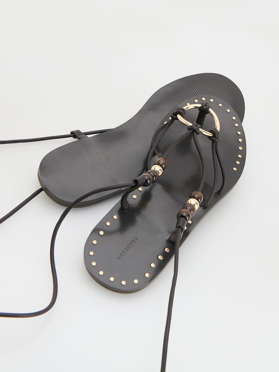 Strap flat sandals - dark brown - RESERVED - 4