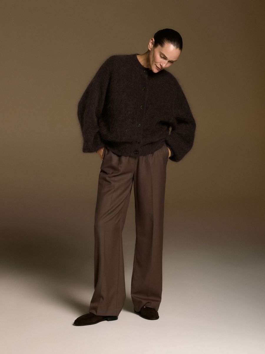 Cardigan with mohair - dark grey - RESERVED