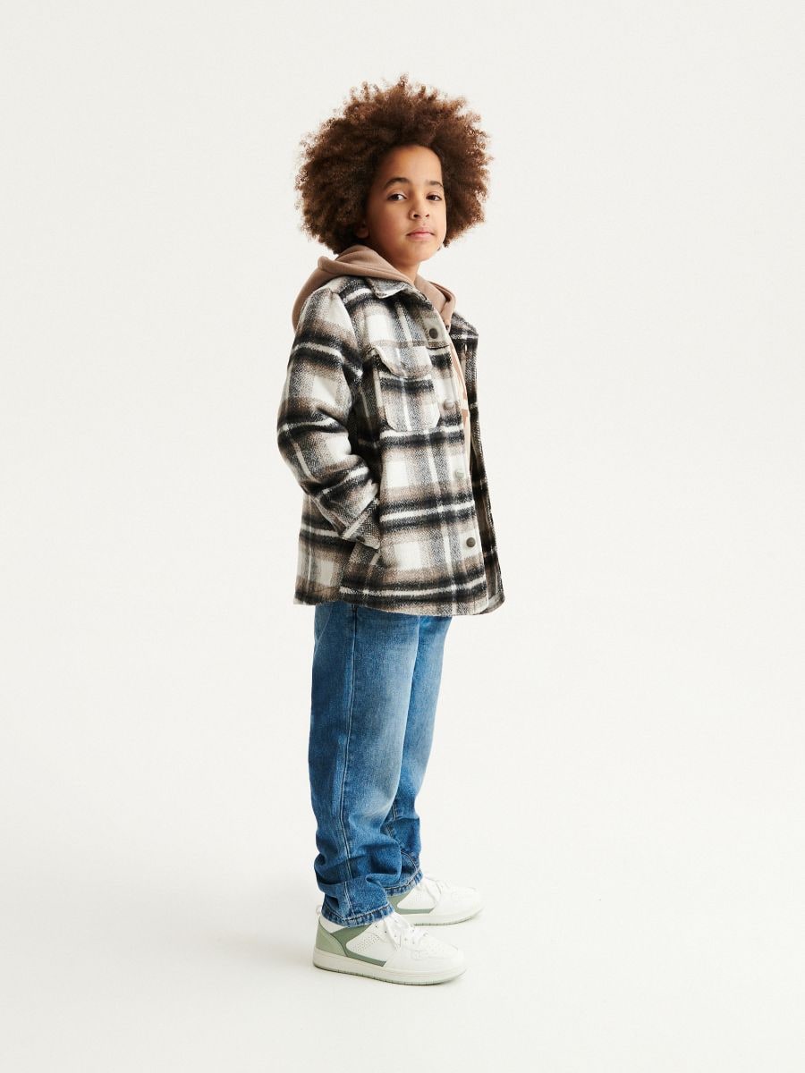 Check shacket - cream - RESERVED - 4