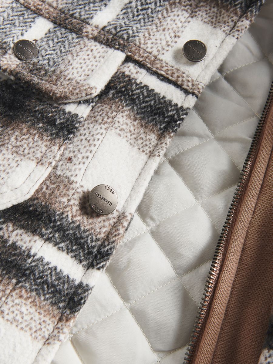 Check shacket - cream - RESERVED - 5