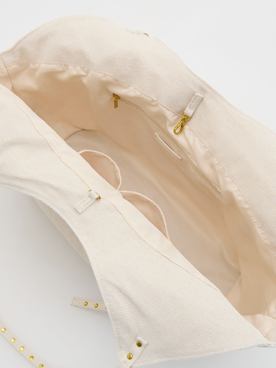 Corduroy shopper bag - cream - RESERVED - 4