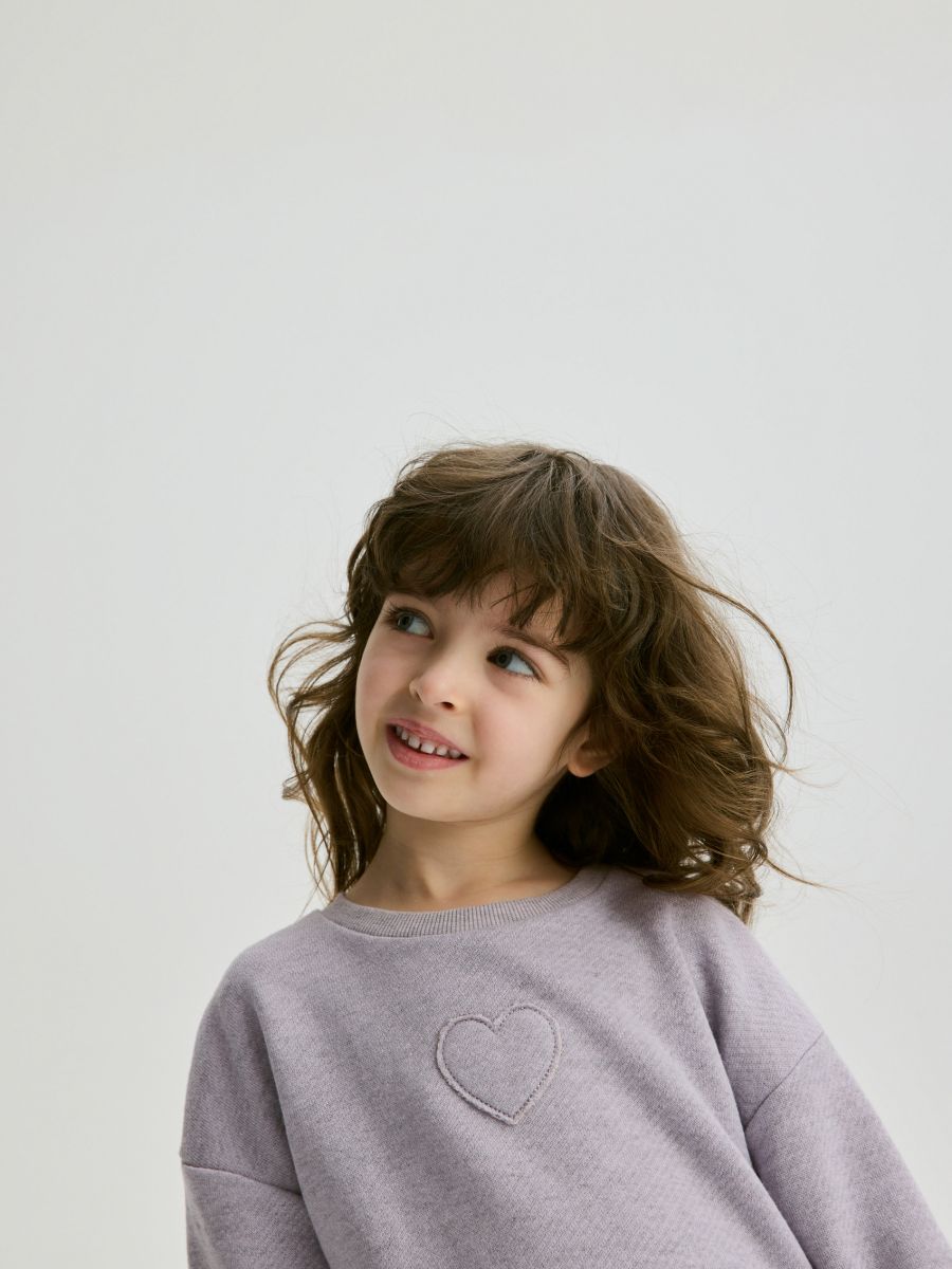 Cotton hoodie with appliqué - lavender - RESERVED - 5