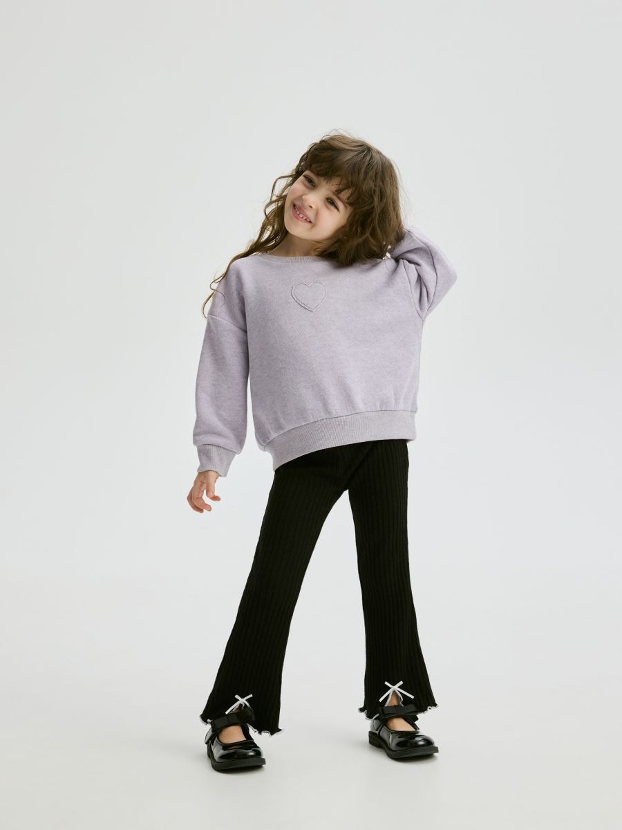 Cotton hoodie with appliqué - lavender - RESERVED - 3