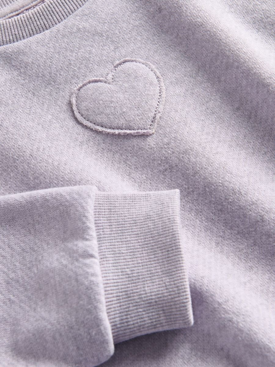 Cotton hoodie with appliqué - lavender - RESERVED - 4