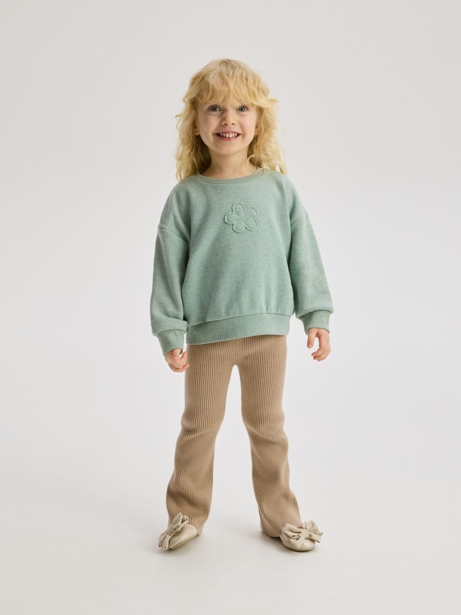 Cotton hoodie with appliqué - pale green - RESERVED - 3