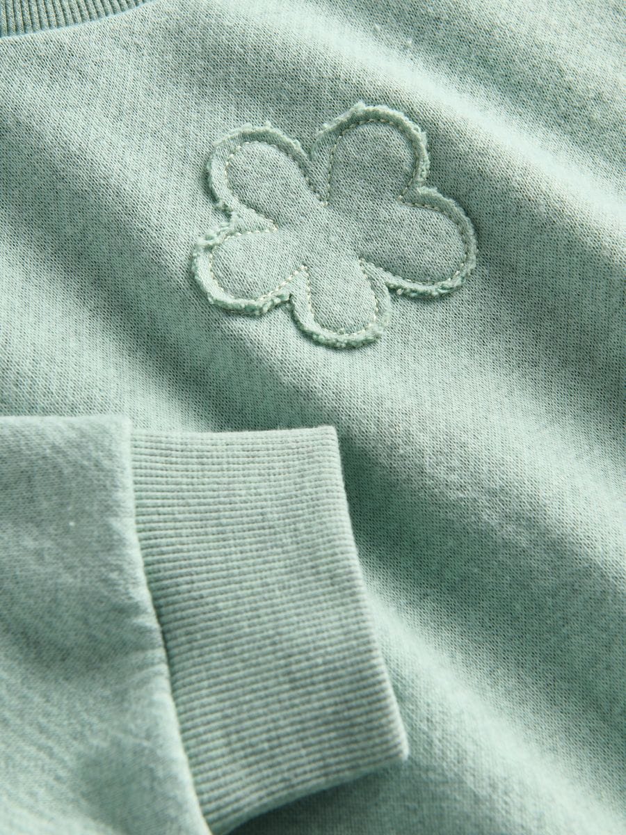 Cotton hoodie with appliqué - pale green - RESERVED - 2