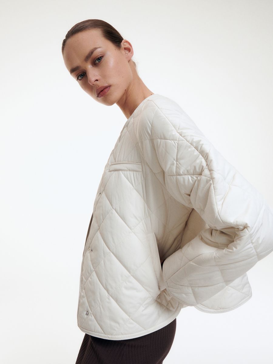 cream quilted jacket