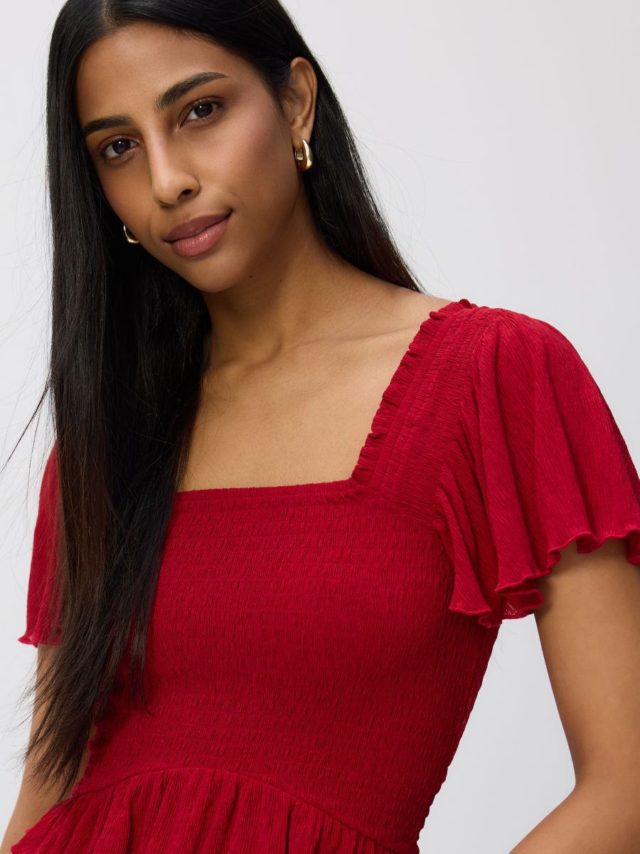 Ruffle blouse - red - RESERVED - 2