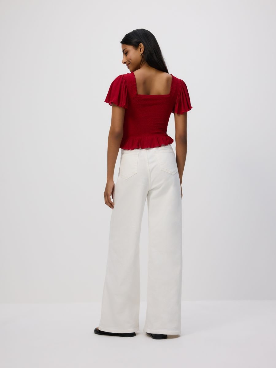 Ruffle blouse - red - RESERVED - 4