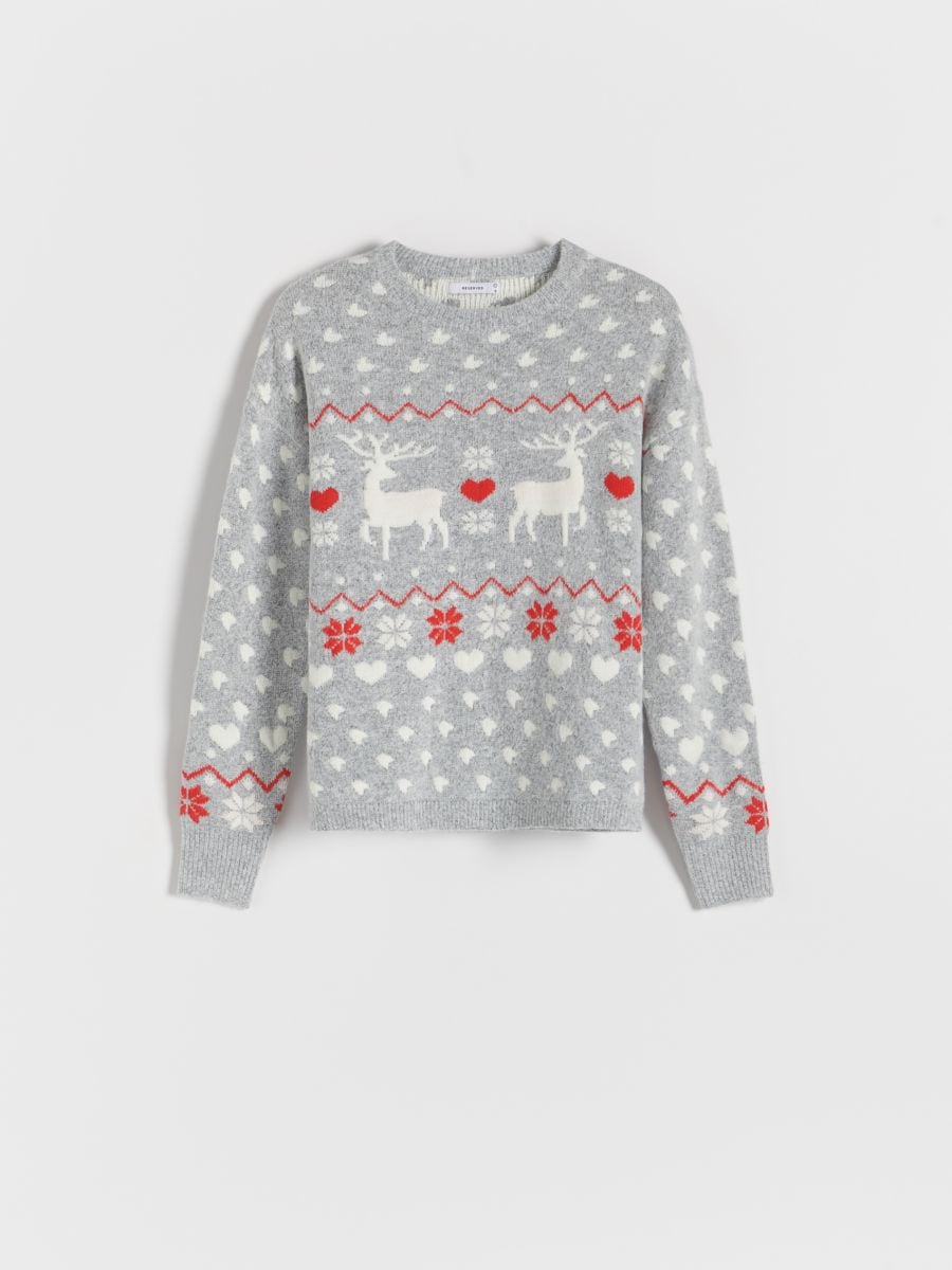Sweter ze świątecznym motywem - ciemnoszary - RESERVED - 3