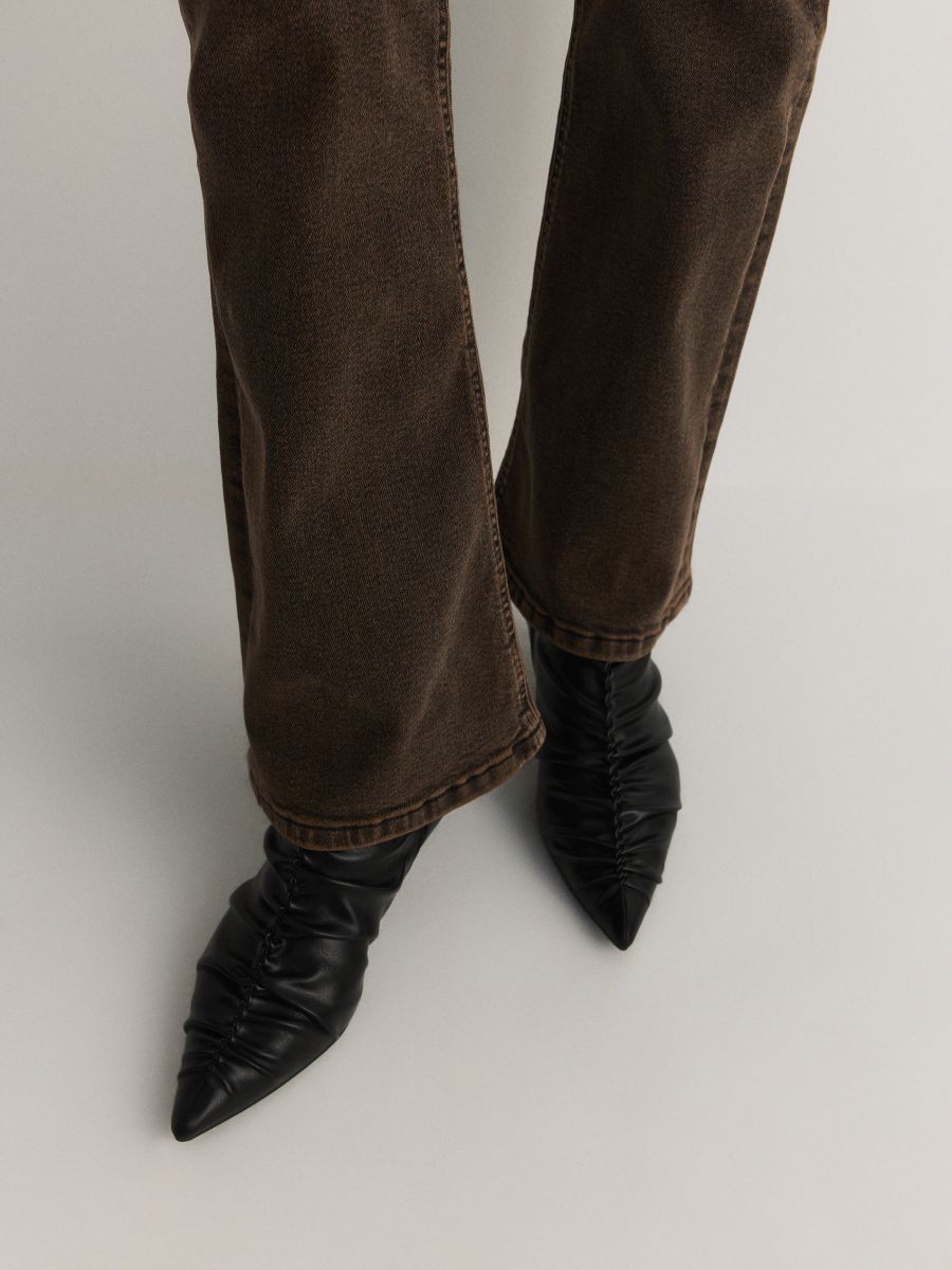 Ankle boots with gathered shaft - black - RESERVED - 3