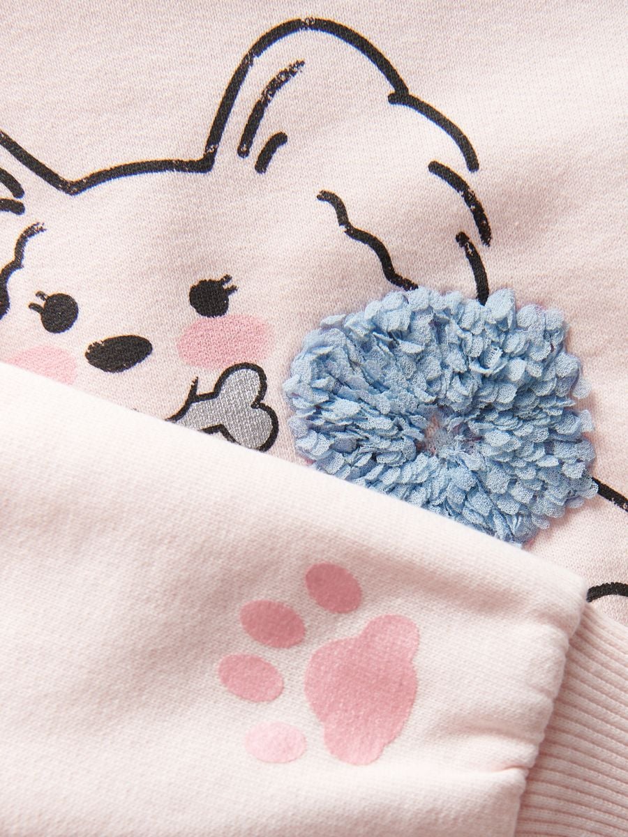 Cotton rich sweatshirt with print - pastel pink - RESERVED - 2