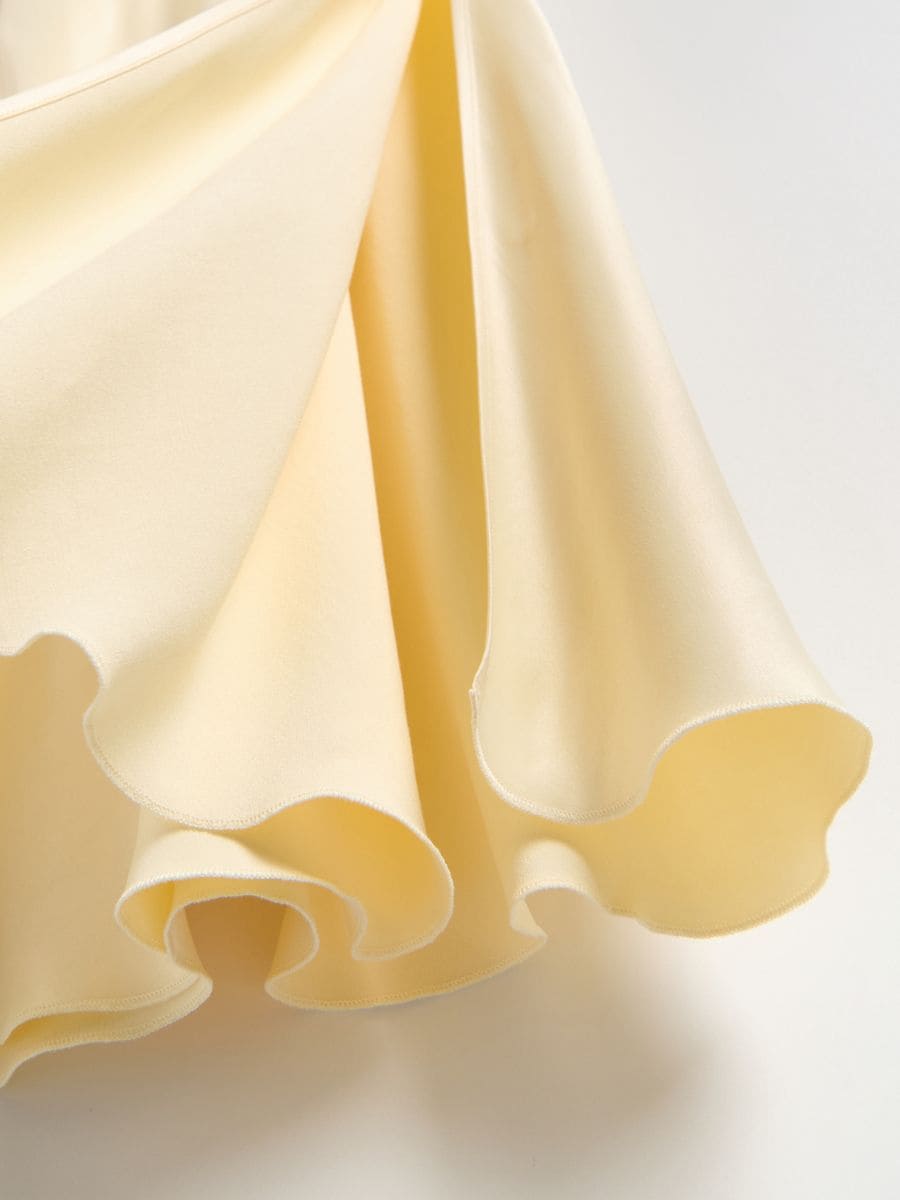Viscose maxi skirt - light yellow - RESERVED - 7