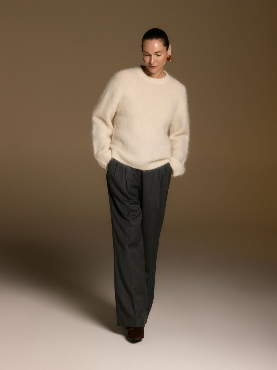 Alpaca wool blend jumper - cream - RESERVED