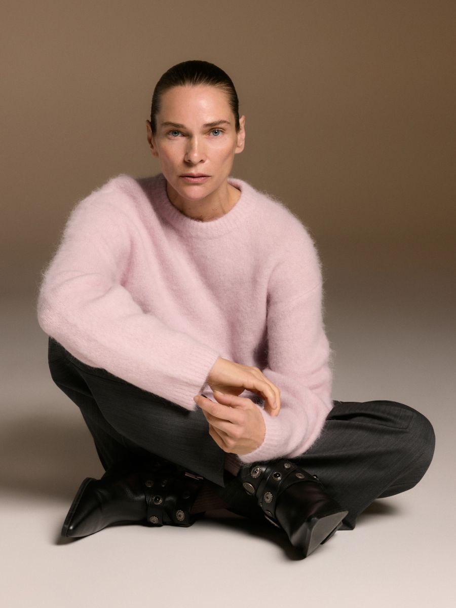 Alpaca wool blend jumper - pastel pink - RESERVED