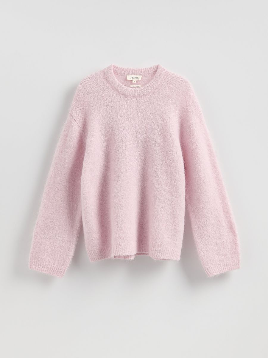 Sweter z wełną alpaki - pastelowy róż - RESERVED