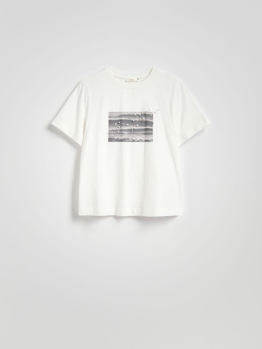 T-shirt with print and appliqué - white - RESERVED - 5