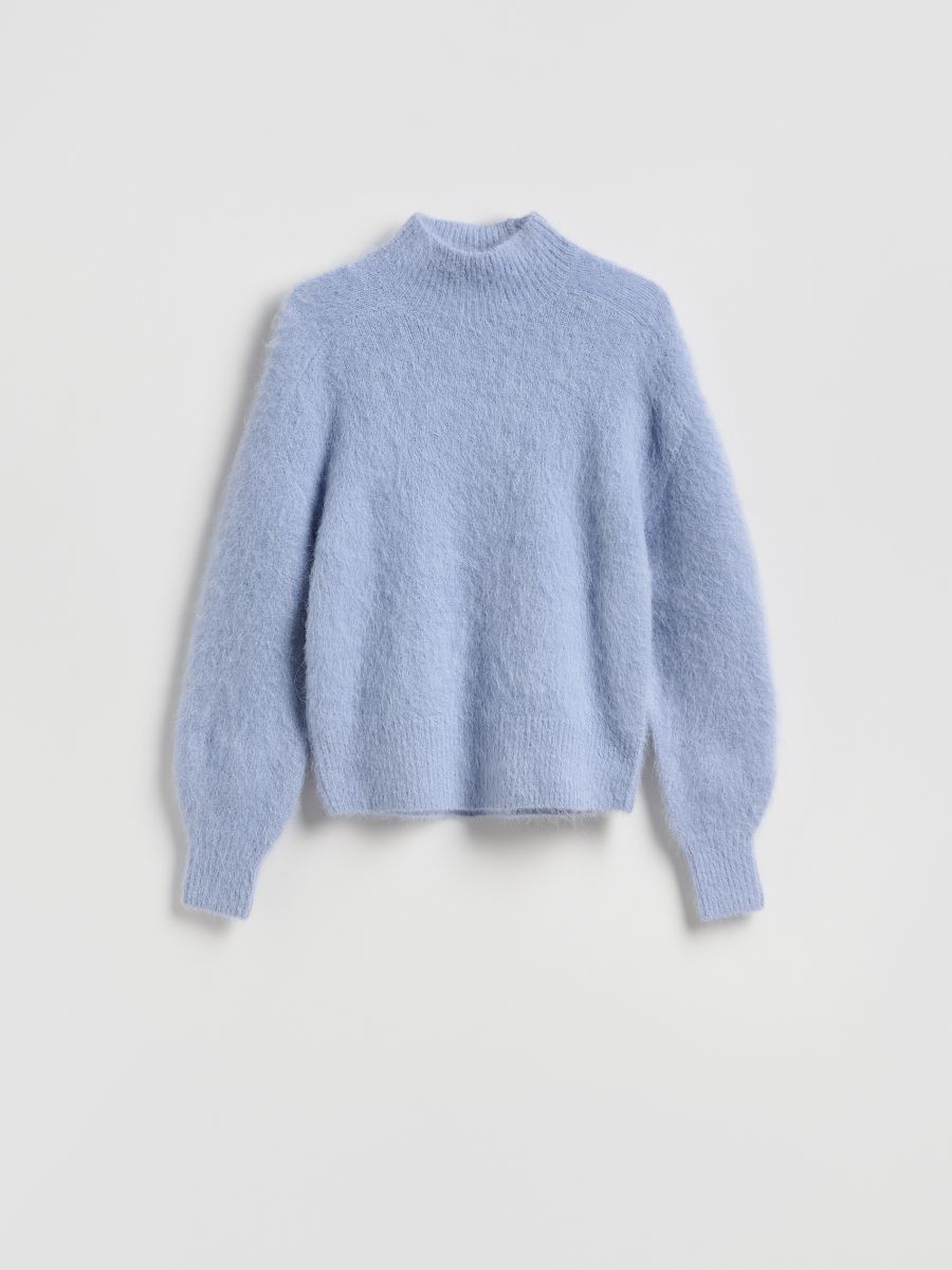 Sweter z wełną z alpaki - jasnoniebieski - RESERVED