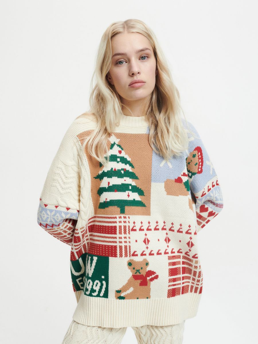Pull à motif de Noël - Multicolore - RESERVED - 2