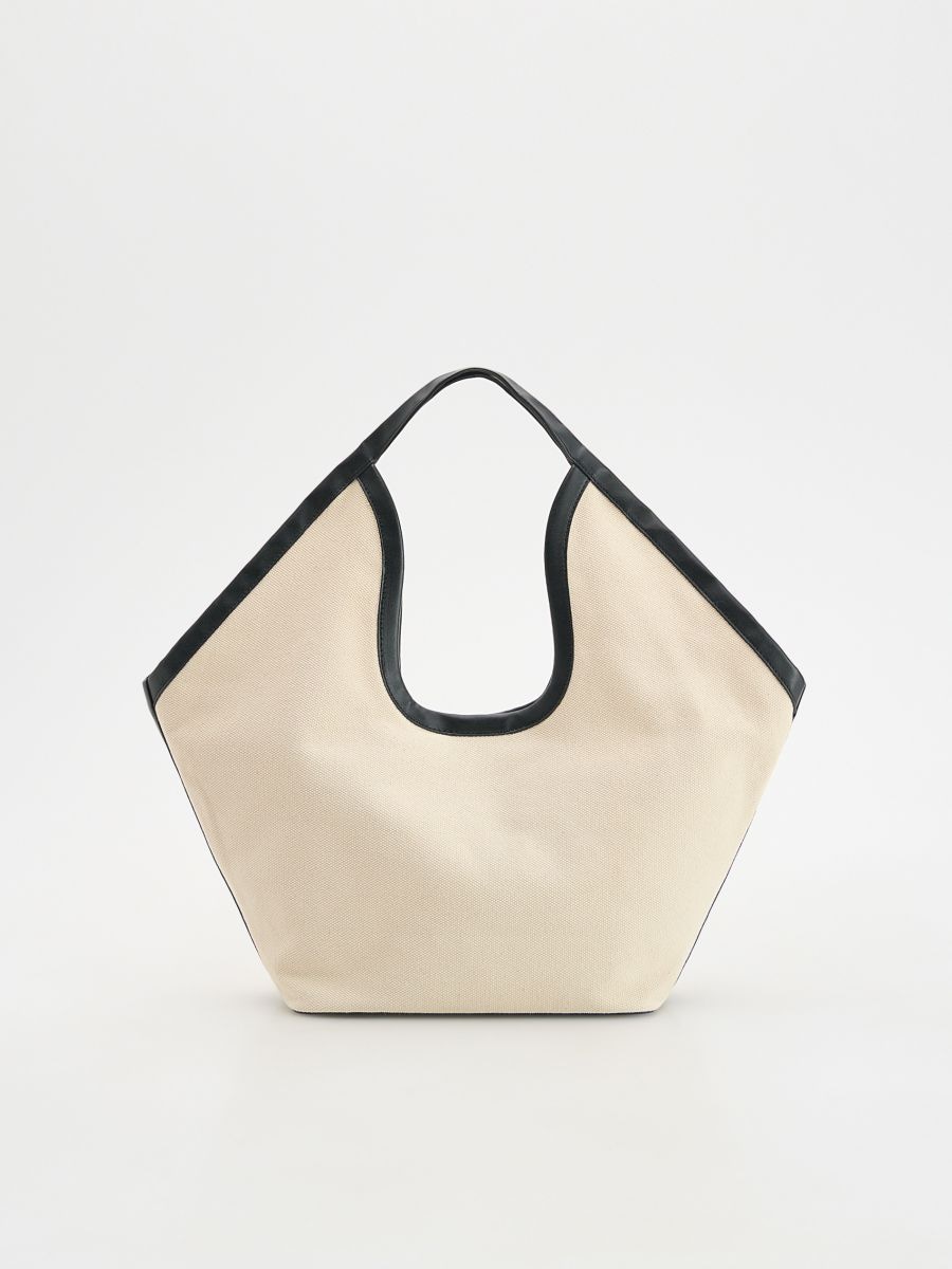 Fabric hobo bag - cream - RESERVED - 5