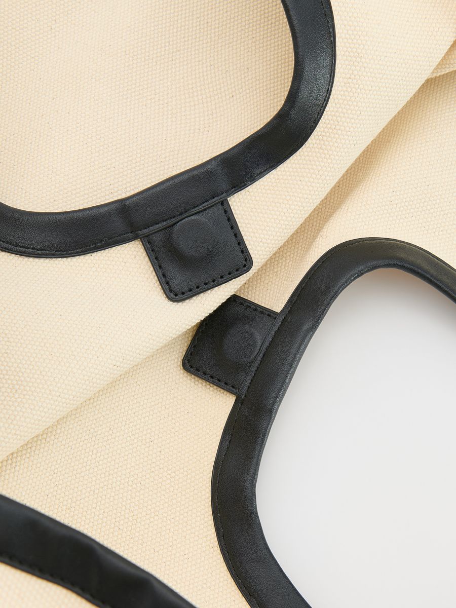 Fabric hobo bag - cream - RESERVED - 8