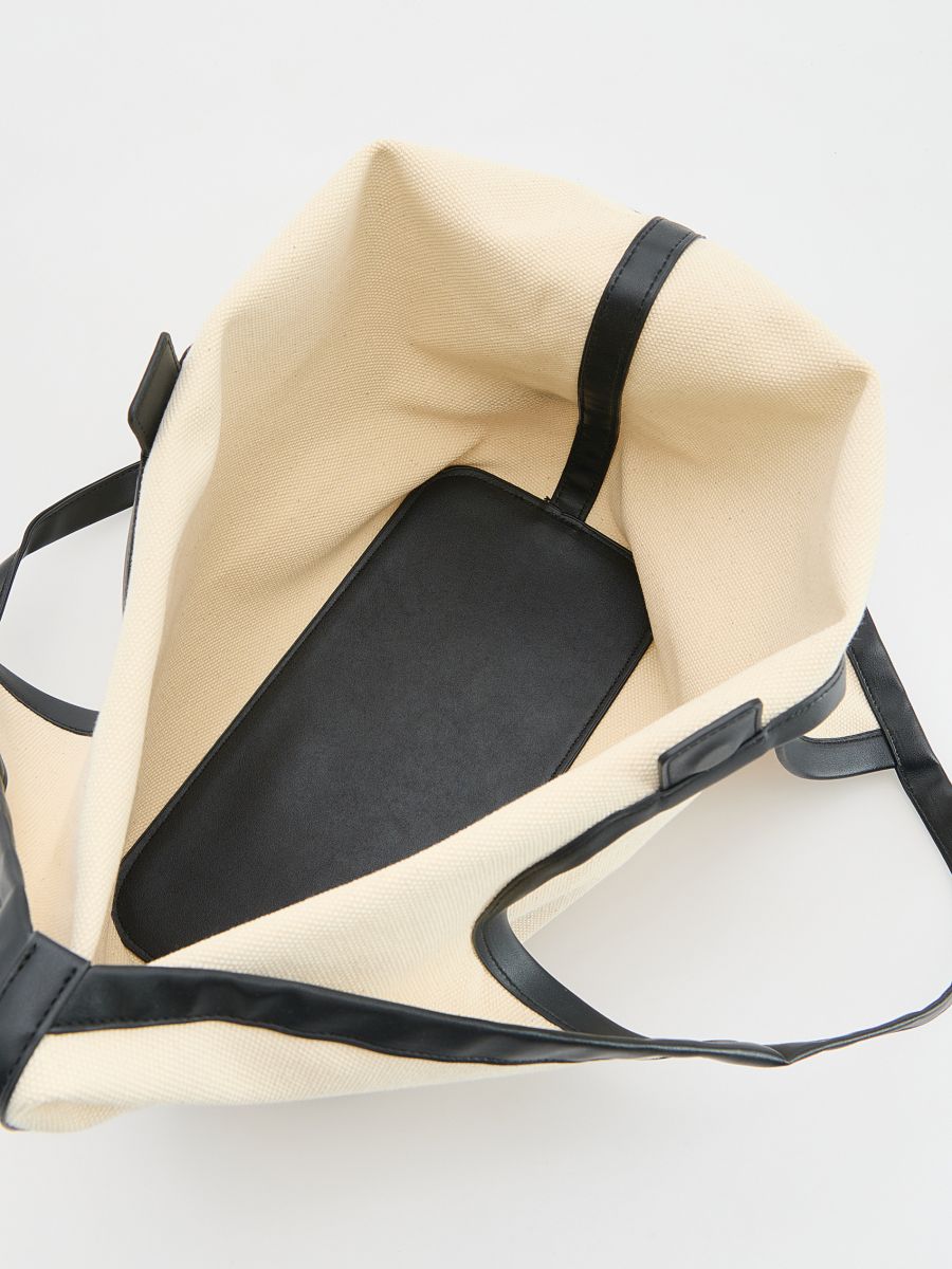 Fabric hobo bag - cream - RESERVED - 7