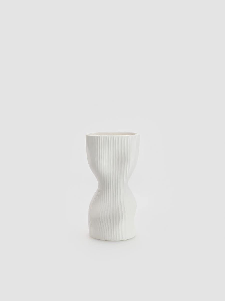 Váza organického tvaru - biela - RESERVED