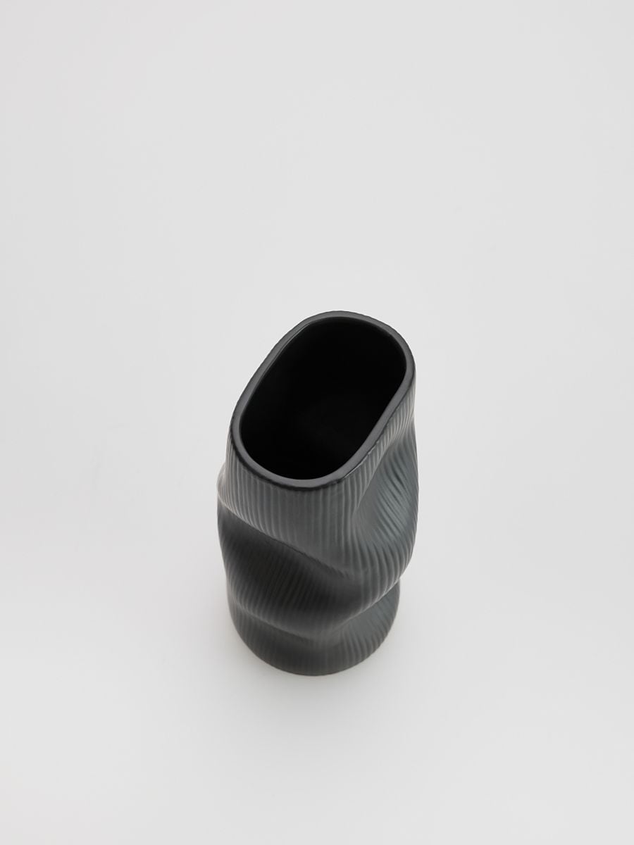 Organically shaped vase - black - RESERVED