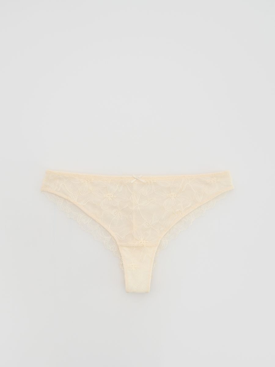 Lace Brazilian knickers - cream - RESERVED