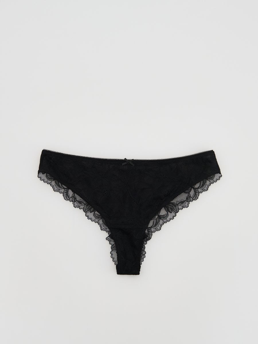 Lace Brazilian knickers - black - RESERVED