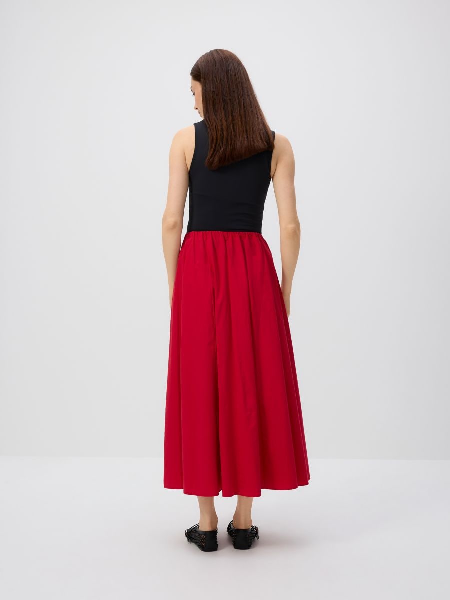 Cotton midi skirt - red - RESERVED - 5