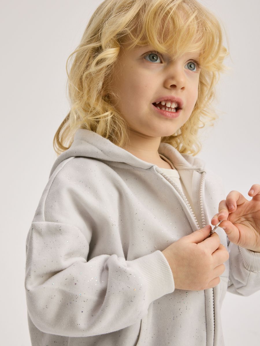 Glitter hoodie - light grey - RESERVED - 4