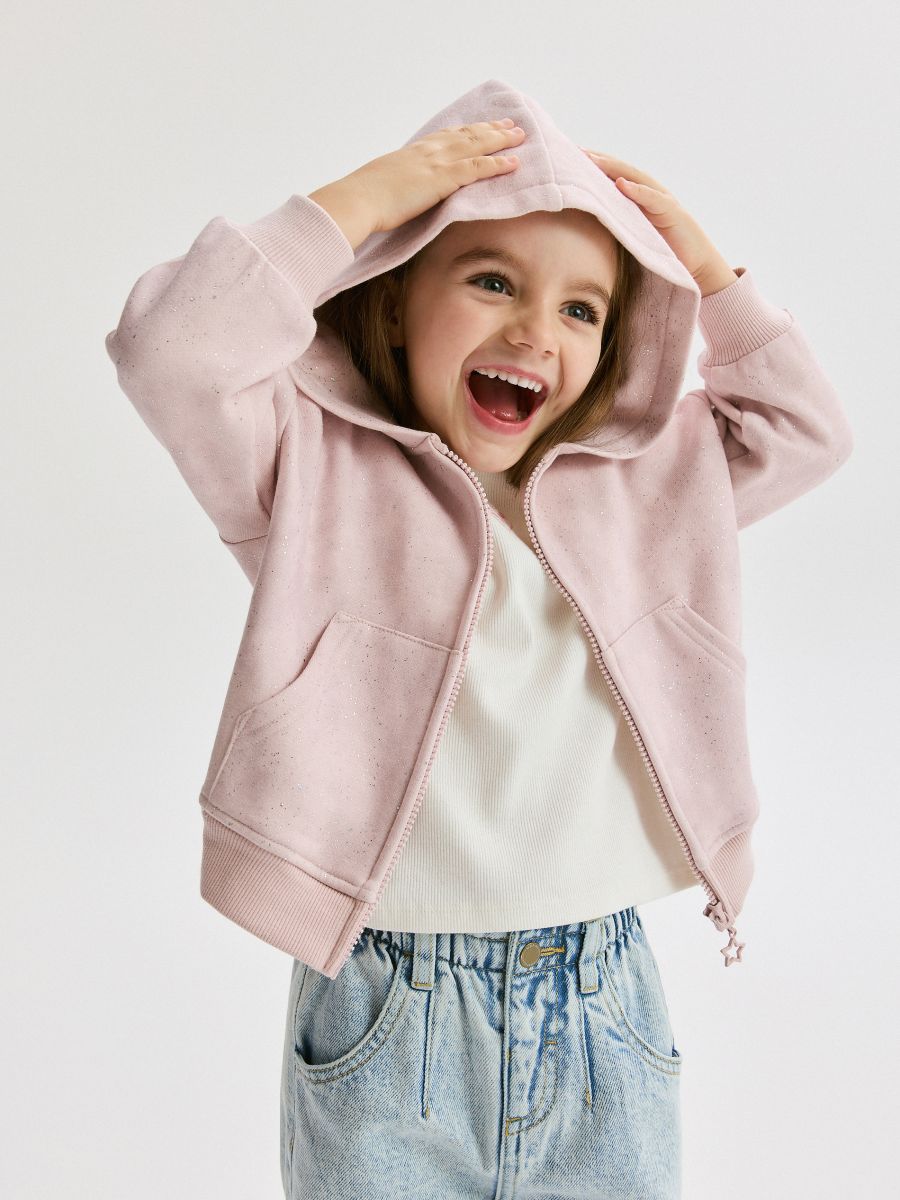 Glitter hoodie - dusty rose - RESERVED - 2